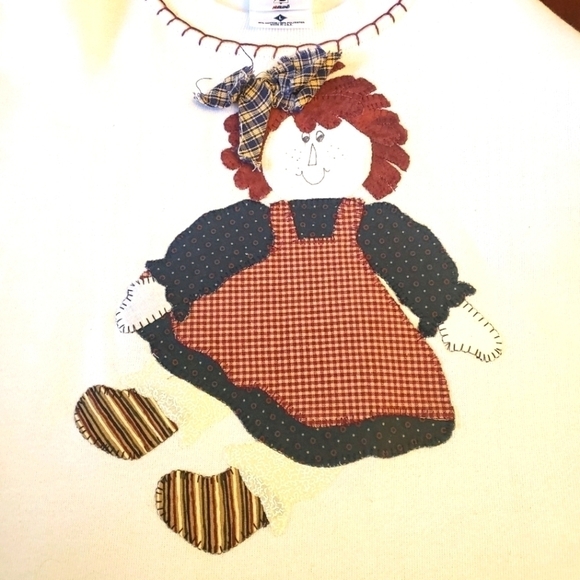 Vintage Handcrafted Oversized Sweatshirt Grandmacore Jerzees Single Stitch L VG - Picture 3 of 12